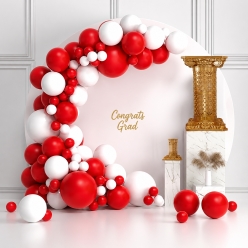 *76pc Red and White Balloon Arch Kit